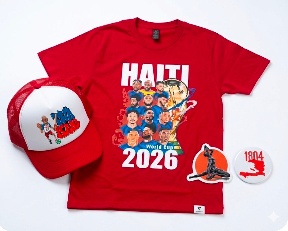 Starter Pack ... 1 Truck foam cap Bwa Kale design (Kepi) + 1 t-shirt (mayo) + 2 stickers