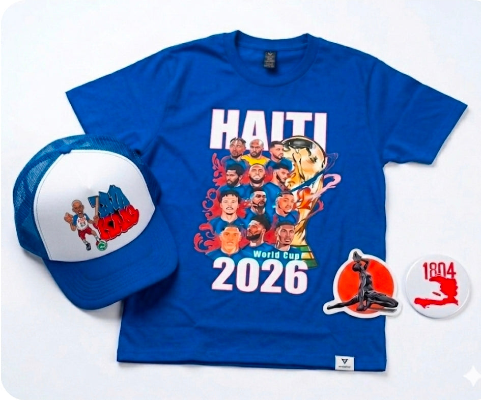 Starter Pack ... 1 Truck foam cap Bwa Kale design (Kepi) + 1 t-shirt (mayo) + 2 stickers